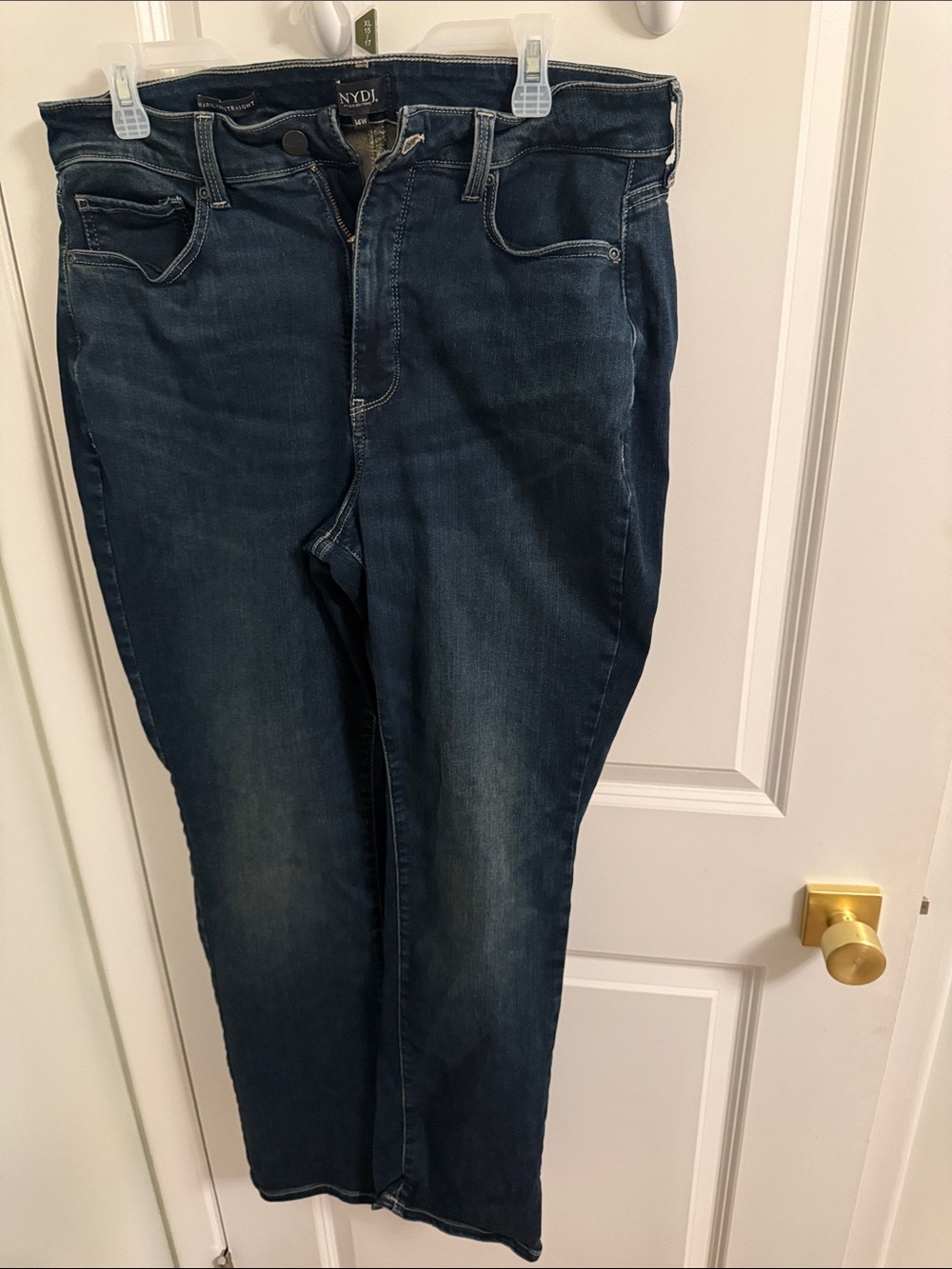 NYDJ Women's Dark Wash Straight Leg Jeans